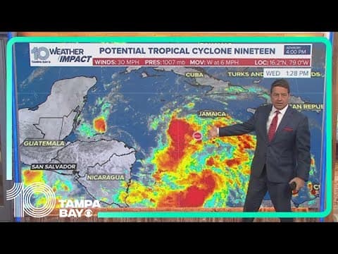 Tracking the Tropics: Potential Tropical Cyclone Nineteen named in the western Caribbean