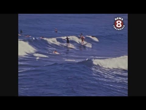 Surf's up! at Ocean Beach, San Diego, in 1976