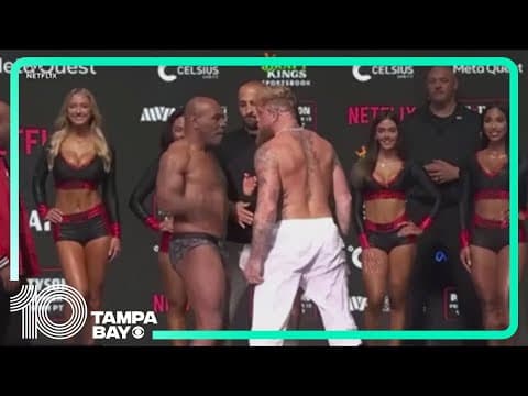 Mike Tyson slaps Jake Paul during weigh-in before Netflix fight at AT&T Stadium