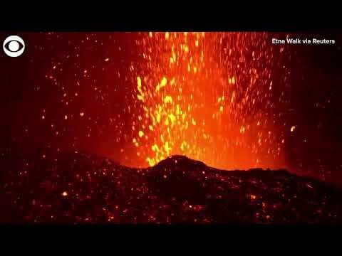 Mount Etna erupts in Italy