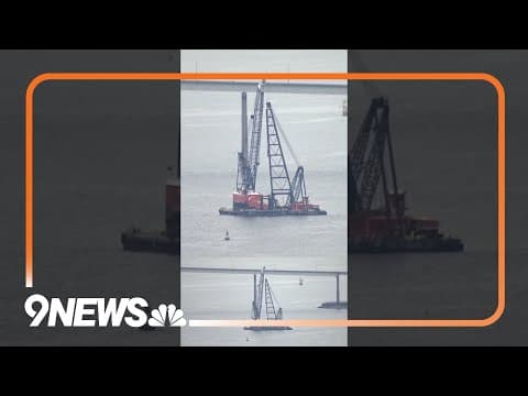 Large crane arrives in Baltimore as bridge cleanup prepares to begin