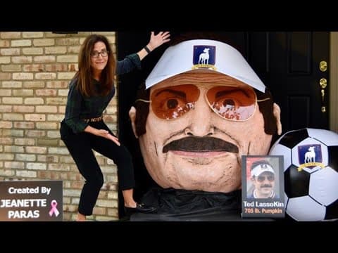 Dublin artist reveals this year’s giant celebrity pumpkin: The ‘Ted LassoKin’