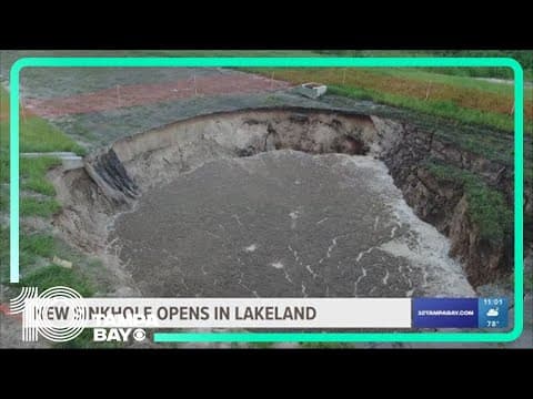 55-foot-wide sinkhole opens in Lakeland not far from where sinkhole opened in June