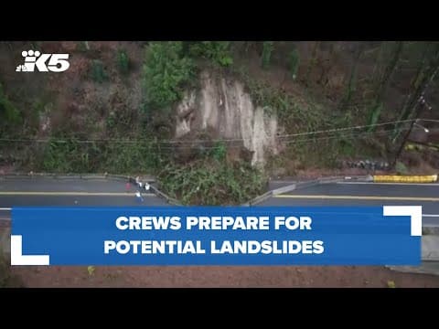 Crews prepare for potential landslides