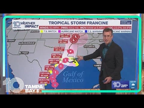 Tropical Storm Francine forms in the Gulf, expected to become hurricane