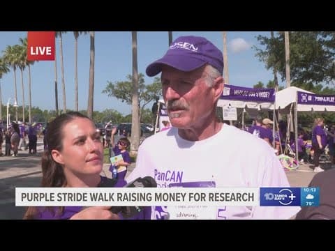 Hundreds take steps to end pancreatic cancer at Purple Stride Walk