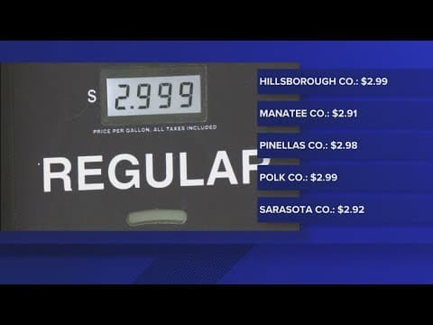 Florida's gas price average drops below $3 a gallon, AAA says
