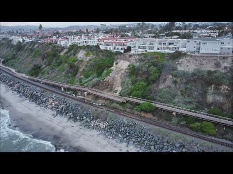 San Clemente to Oceanside rail services suspended due to landslide debris, damage