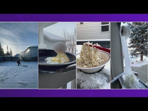 Polar Vortex in Canada freezes egg, noodles, toilet paper in midair