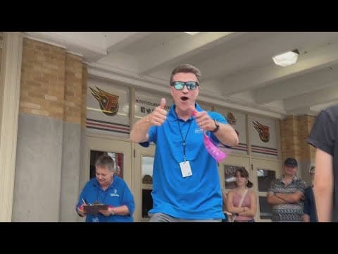 WTHR's Sean Ash tries watermelon seed catapult at Indiana State Fair
