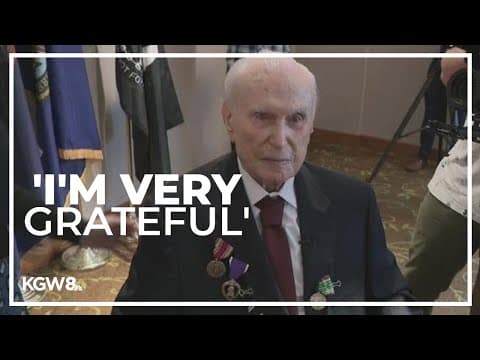 102-year-old World War II veteran honored at his Portland retirement home