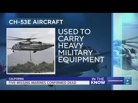 5 Marines aboard helicopter that went down outside San Diego are confirmed dead, military says