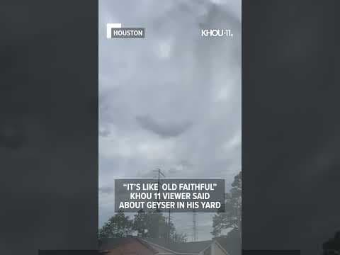 East Houston line break sends water shooting into the air #shorts