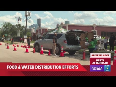 Long lines at food distribution sites across Houston
