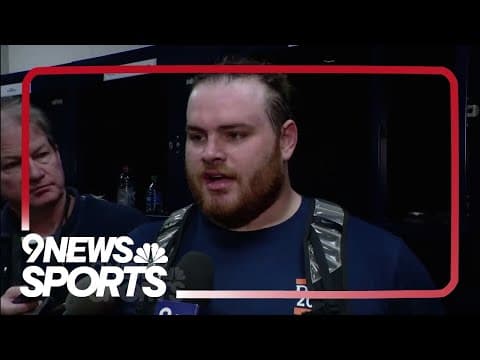 Quinn Meinerz speaks to media in locker room after Houston Texans end Denver Broncos' win streak
