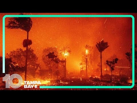 Thousands flee as wildfires burn out of control in and around Los Angeles and homes are destroyed