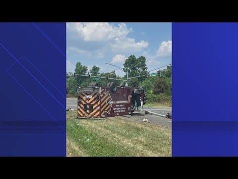 Prince George's County ambulance overturned after crash in Largo