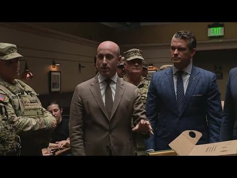 Stephen Miller taunts protesters while meeting with National Guard