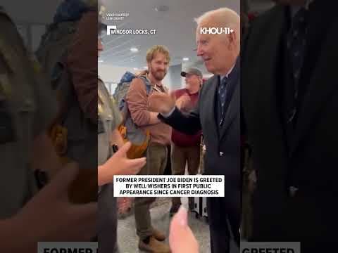 Former Pres. Biden appears in public for first time since cancer announcement. Via: CNN