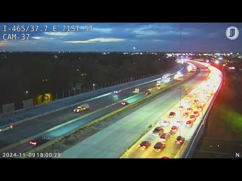 Crash involving motorcycle closes northbound lanes of I-465 near I-69