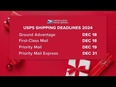 Holiday shipping deadlines