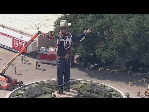 Big Tex getting set up at Fair Park