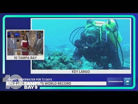 USF underwater researcher breaks world record for living underwater