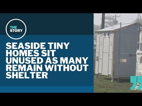 In Seaside, tiny houses for homeless people sit largely unassembled and unused