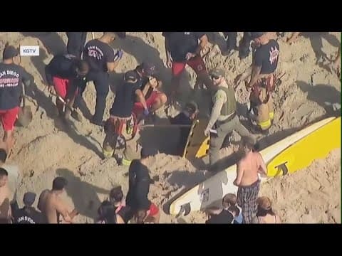Crews rescue teenage girl nearly swallowed by sand in California