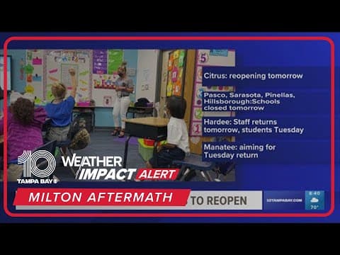 Tampa Bay area school districts announce plans to reopen after Hurricane Milton