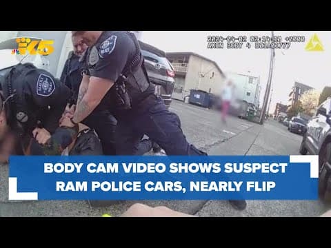Body cam video: Seattle suspect allegedly steals SUV, rams police cruisers, nearly flips vehicle