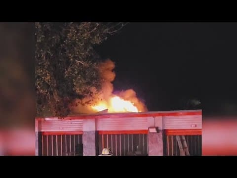 Massive fire engulfs Temple Terrace storage facility, injures 1 person