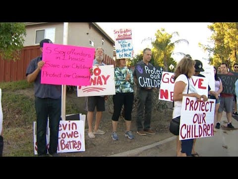 Lakeside residents protest home housing sex offenders