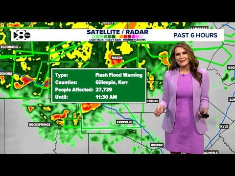 LATEST: Rain is falling in Central Texas, prompting flash flood warnings