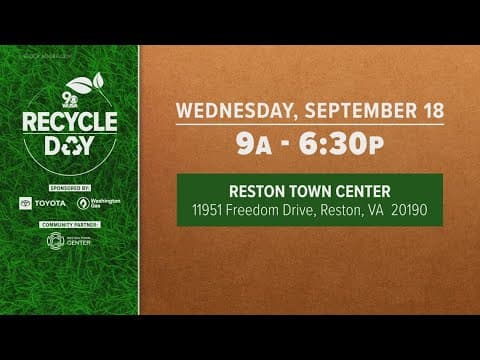 You are invited to WUSA9's Recycle Day on September 18
