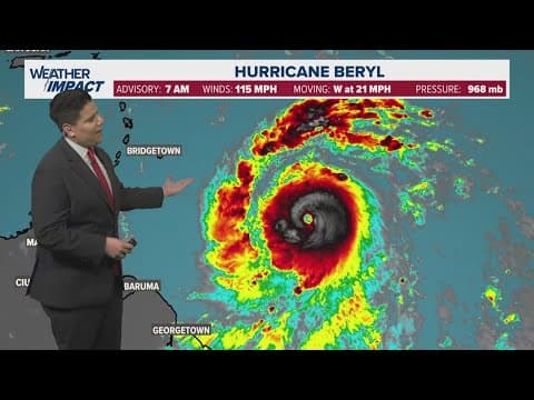 Tracking Hurricane Beryl: Storm strengthens to 'very dangerous' Category 3