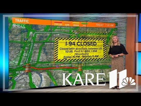 Weekend Traffic: I-94 closed from St. Paul to Woodbury