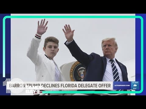 Barron Trump, 18, declines offer to become Florida delegate at the Republican convention