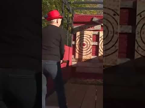 Lee Valsvik axe throwing at Twin Cities Oktoberfest