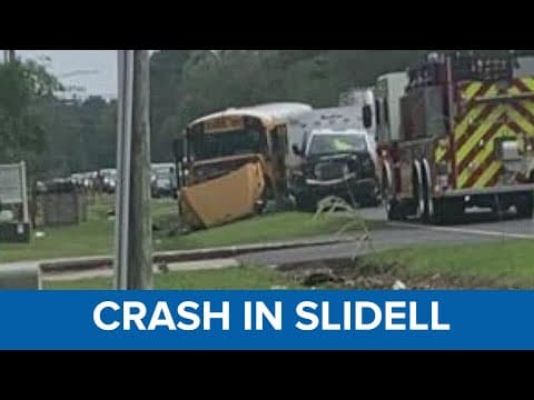 Multiple hospitalized in Slidell Friday after ambulance crashed into school bus