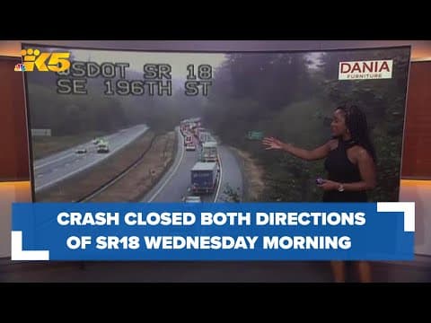 SR 18 closed in both directions after car strikes a semi-truck