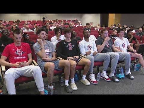 San Diego State basketball team reacts to bracket placement