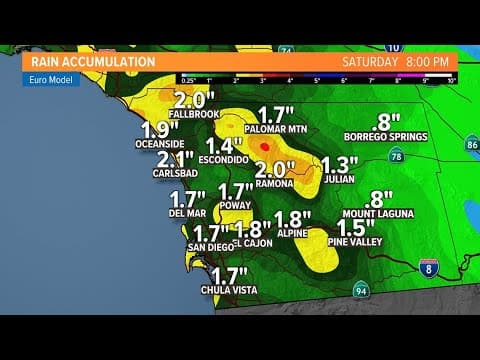 San Diego heavy rains, wind and mountain snow begin Thursday morning