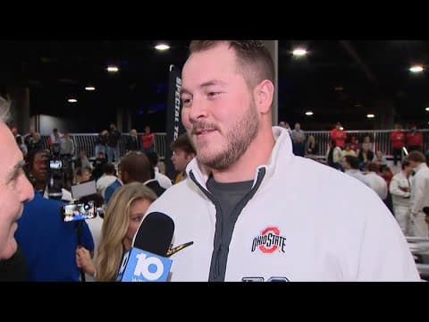 Seth McLaughlin speaks at media day ahead of national championship in Atlanta