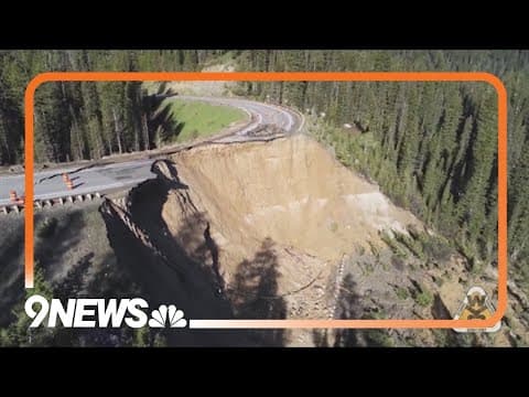 Large chunk of Teton Pass road collapses in Wyoming