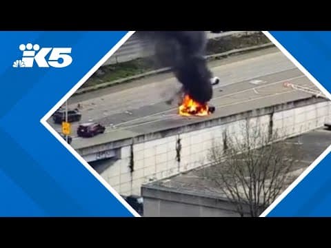 Police searching for people who ran from fiery crash on I-5