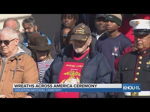Wreaths Across America ceremony at Houston National Cemetery on Dec. 16, 2023