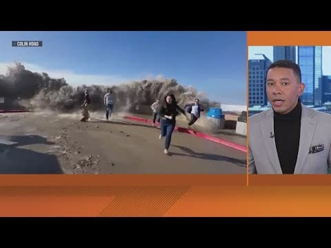 RAW | Rogue waves hit California coast, 8 hospitalized