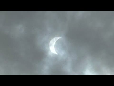 Solar eclipse view in south Louisiana: Some visibility through the clouds