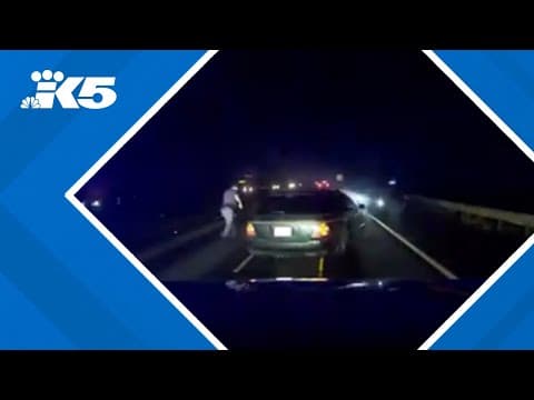 Expired tab stop ends with suspect fleeing and car catching on fire